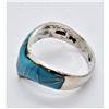 Image 4 : Navajo Sterling Inlay Turquoise Ring, Size 6.75