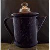 Image 1 : Blue and White Enamelware Percolator Coffee Pot