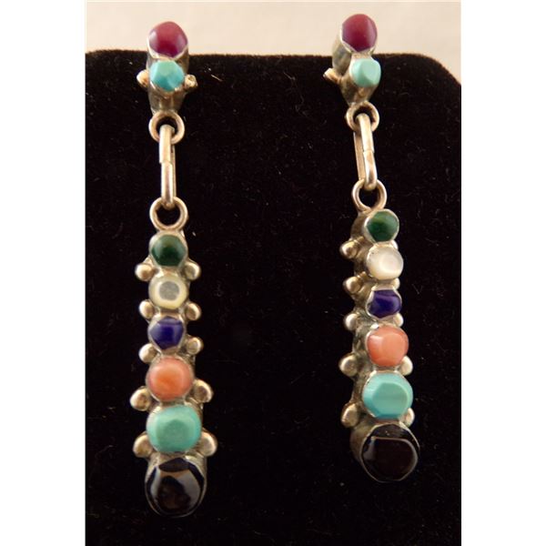 Navajo Sterling Multi Stone Earrings