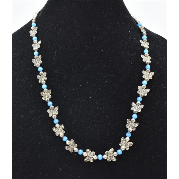 Silver Tone Butterfly Necklace