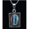 Image 2 : Native American Sterling Inlay Pendant Necklace