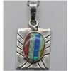 Image 7 : Native American Sterling Inlay Pendant Necklace