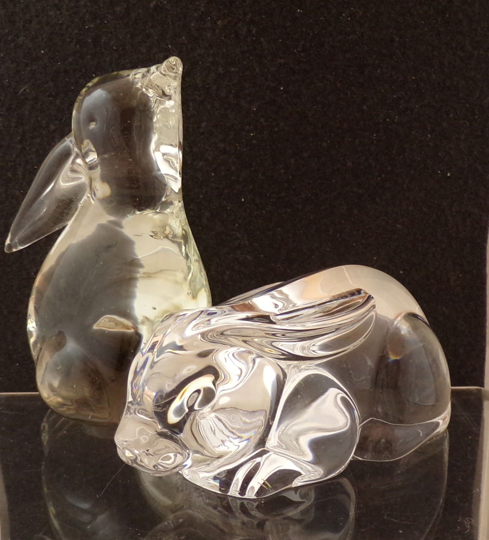 Glass Rabbit Copper 2 Glass Rabbit Figurines