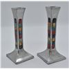 Image 2 : Aluminum Multi-Colored Inlay Candleholders