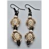 Image 1 : Stone Turtle Pierced Wire Earrings