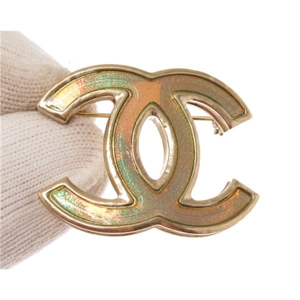 Chanel Gold Iridescent CC Brooch