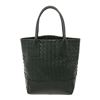 Image 1 : Bottega Veneta Green Leather Intrecciato Weave Open Tote Bag