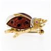 Image 5 : Vintage 18k Yellow Gold Ruby Diamond Pearl and Enamel Ladybug Pin Brooch