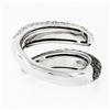 Image 7 : Estate 18k Gold 1.80 ctw Fancy Black & F VS2 Diamond Bypass Snake Wrap Band Ring