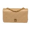 Image 1 : Chanel Beige Quilted Lambskin Small Full Flap Shoulder Bag