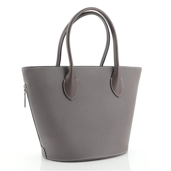 Louis Vuitton Holdall Tote Veau Satin Leather PM Gray