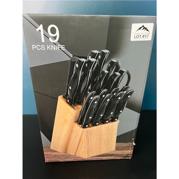 *NEW* Lot of 1 Kitchen Knife Block Set (19PCS)