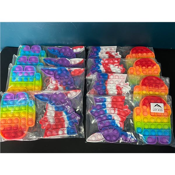 *NEW* Lot of 8 Packs of Pop-It Toys (2 per pack) - Baby Yoda & Among-Us