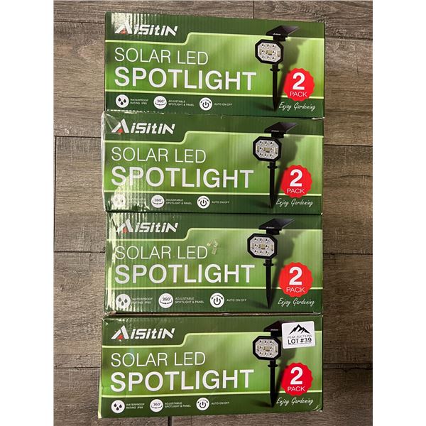 *NEW* Lot of 4 Solar LED Spotlights for Lawn & Garden (2pcs per box)