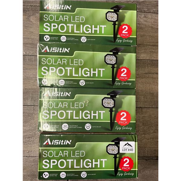 *NEW* Lot of 4 Solar LED Spotlights for Lawn & Garden (2pcs per box)
