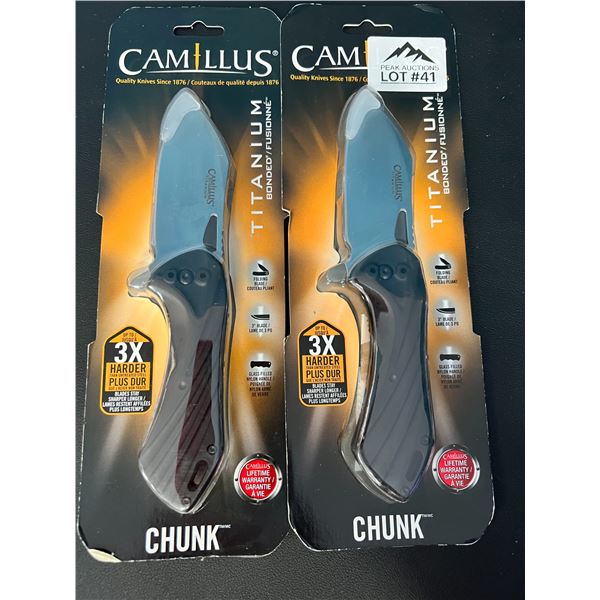 *NEW* Lot of 2 Camillus Chunk Titanium Bonded Folding Knives - 7.25inch