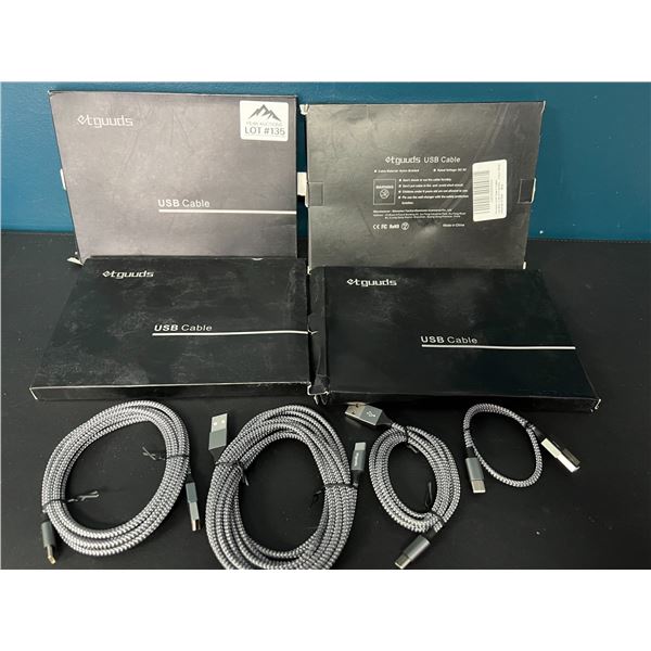 *NEW* Lot of 4 Boxes USB-C Cables (4PCS Per Box!) - Assorted Lengths