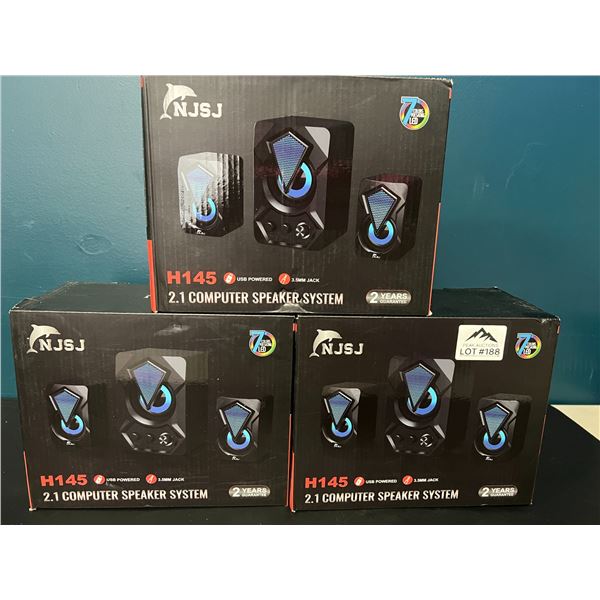 *NEW* Lot of 3 Plug & Play Computer Speaker Systems