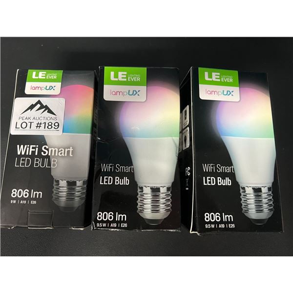 *NEW* Lot of 3 LED WiFi Smart Bulbs w/ App Control