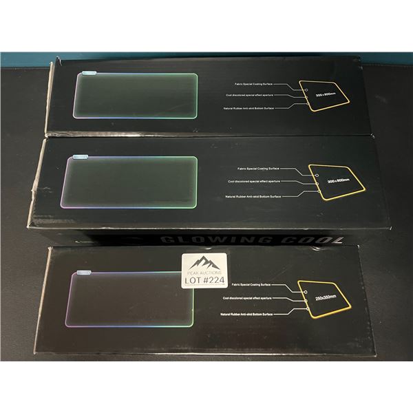 *NEW* Lot of 3 RGB Gaming Illuminated/Light -Up Mousepads