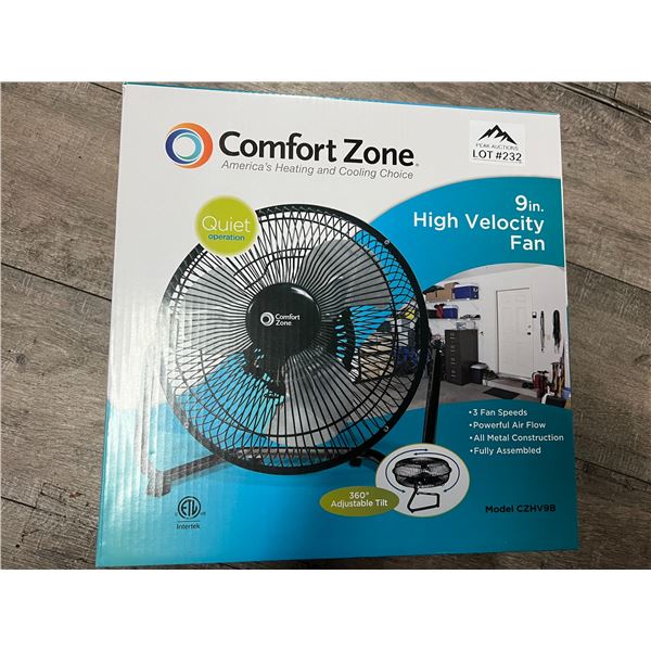 *NEW* Lot of 1 ComfortZone 9in High Velocity Fan