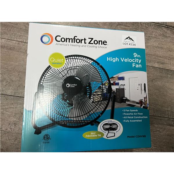 *NEW* Lot of 1 ComfortZone 9in High Velocity Fan