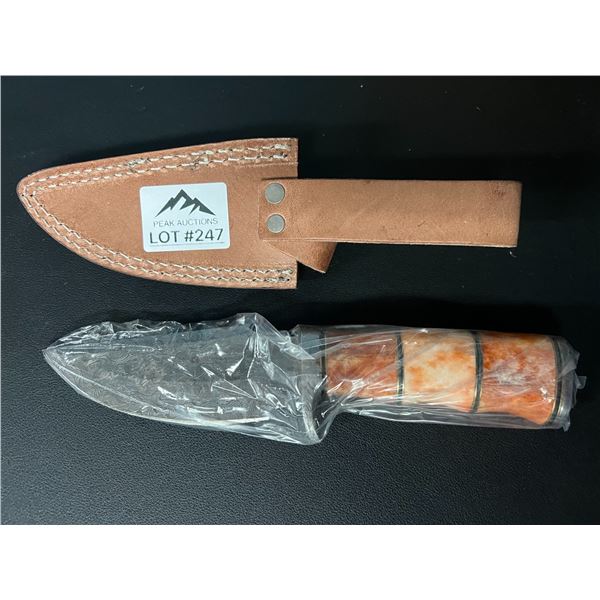 *NEW* Lot of 1 Damascus Steel Hunting Knife w/ Sheath