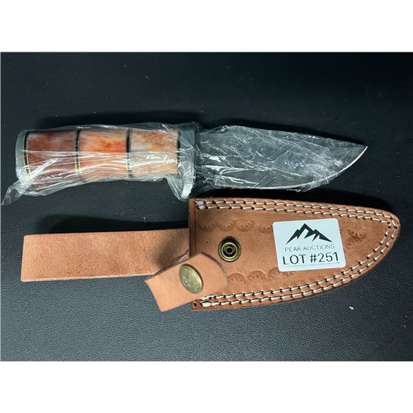 *NEW* Lot of 1 Damascus Steel Hunting Knife w/ Sheath