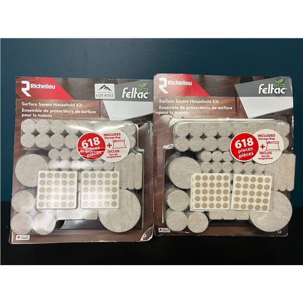 *NEW* Lot of 2 Packs Richelieu Feltac Surface Savers Household Kits - 618pcs