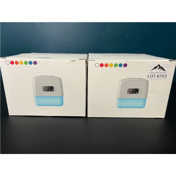 *NEW* Lot of 2 LED Colour Changing Night Lights/White Noise/Alarm Clocks