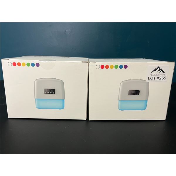 *NEW* Lot of 2 LED Colour Changing Night Lights/White Noise/Alarm Clocks