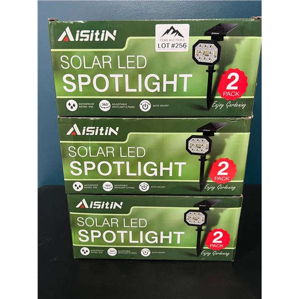 *NEW* Lot of 3 Solar LED Spotlights for Lawn & Garden (2pcs per box)