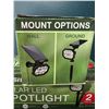 Image 2 : *NEW* Lot of 3 Solar LED Spotlights for Lawn & Garden (2pcs per box)