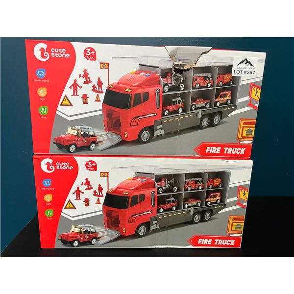 *NEW* Lot of 2 Fire Truck Toy Sets