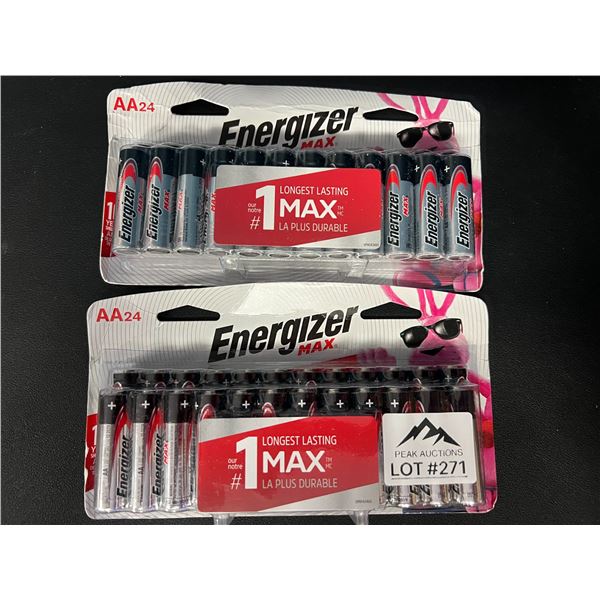 *NEW* Lot of 2 Energizer AA Batteries (24 per pack!)