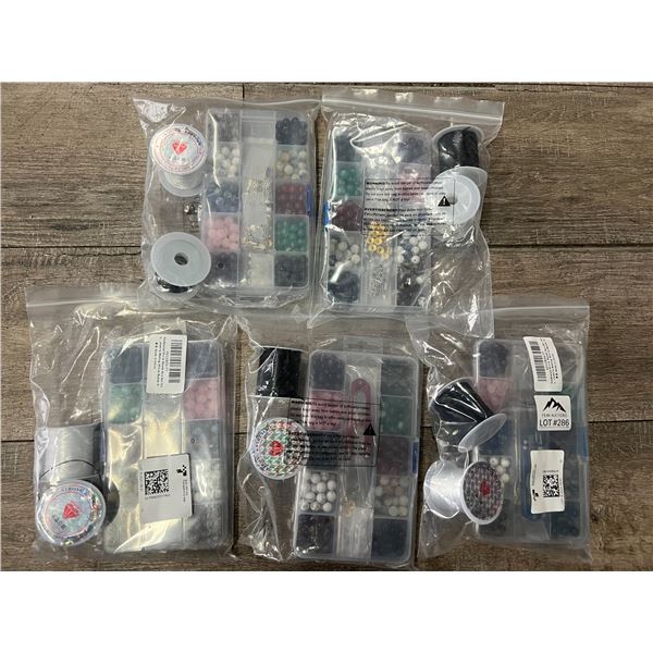 *NEW* Lot of 5 Stone Bead Jewelry Making Box Sets/Kits