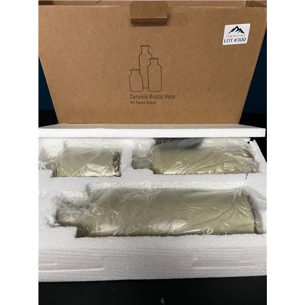 *NEW* Lot of 3 Ceramic Rustic Vases