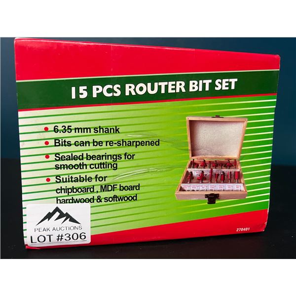 *NEW* Lot of 1 Router Bit Set (15pcs)
