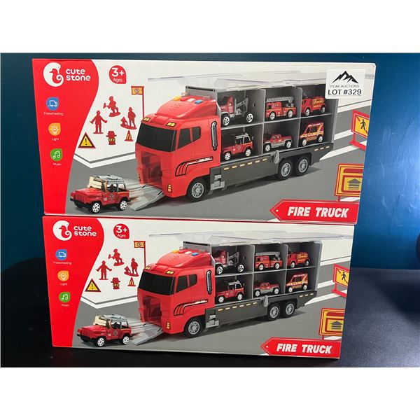 *NEW* Lot of 2 Fire Truck Toy Sets
