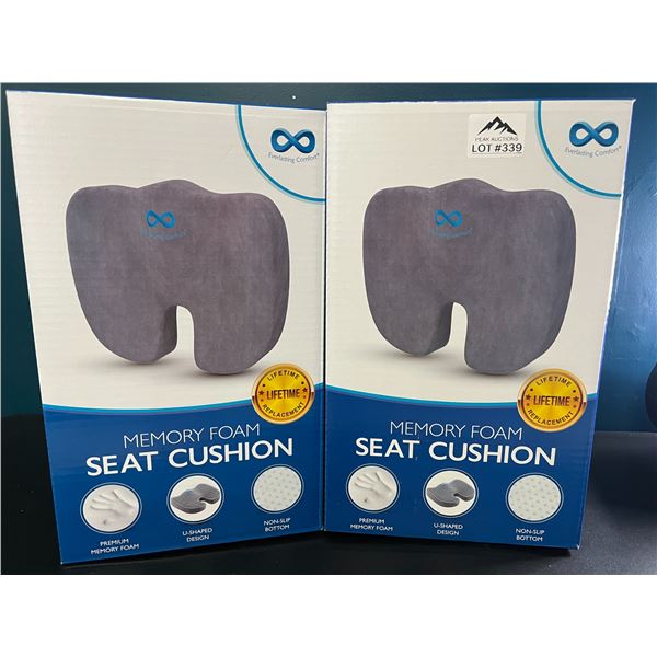 *NEW* Lot of 2 EverlastingComfort Memory Foam Seat Cushions