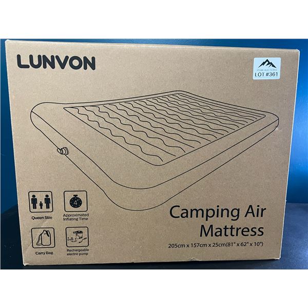 *NEW* Lot of 1 Lunvon Queen Size Air Matress w/ Built-in Pump
