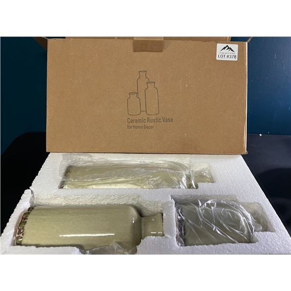 *NEW* Lot of 3 Ceramic Rustic Vases