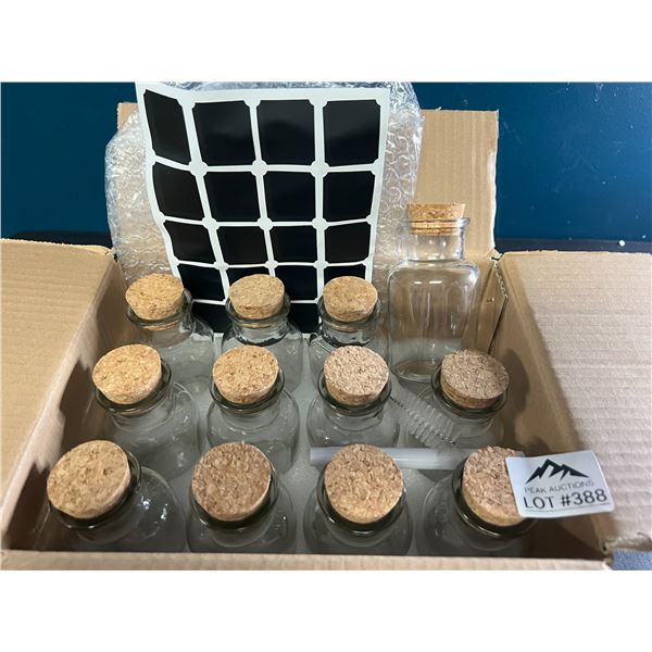 *NEW* Lot of 12 Glass Jars w/ Chalkboard Labels