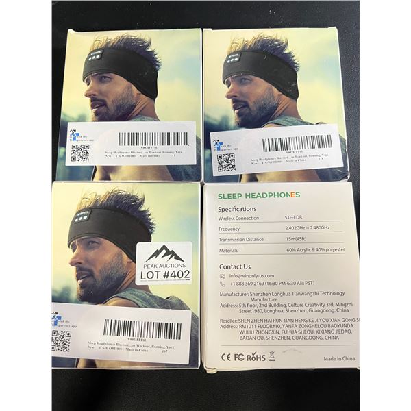 *NEW* Lot of 4 Sleep Headphones - Bluetooth Sports Headband Earphones