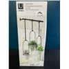 Image 1 : *NEW* Lot of 1 Umbra Triflora 3 Hanging Planter Pots & Rod Set