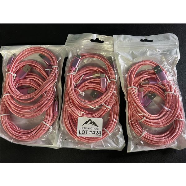 *NEW* Lot of 3 Packs USB-C Charging Cables (3ft, 6ft, & 10ft cables per pack)
