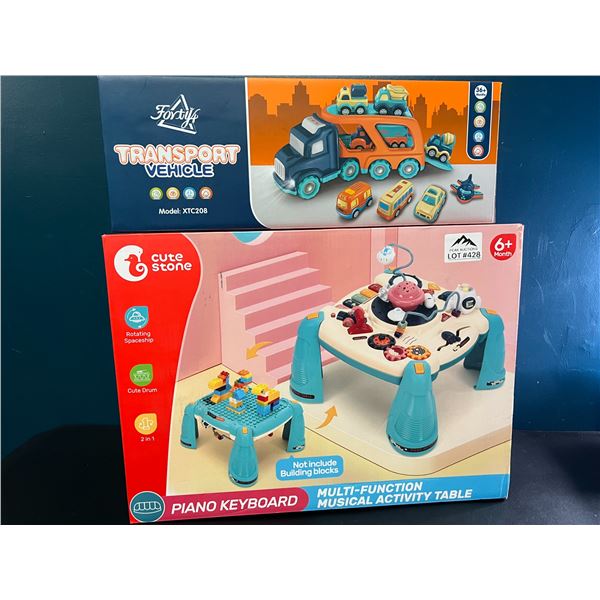 *NEW* Lot of 2 Kids Toys (Multifunction Music Table & Truck Set)
