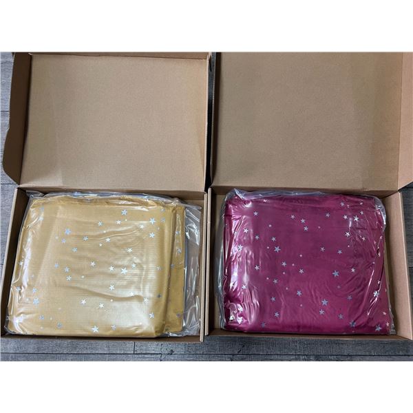 *NEW* Lot of 2 Throw Size Starry Plush Blankets (50x65inch)