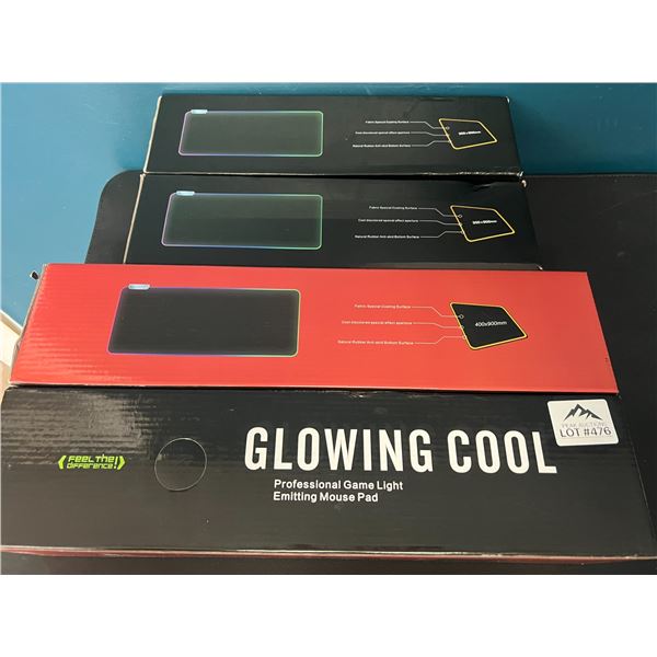 *NEW* Lot of 4 RGB Gaming Illuminated Glowing/Light-Up Mousepads