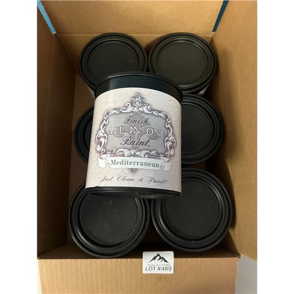 *NEW* Lot of 7 Cans of Heritage Collection All-In-One Paints (32oz each) - Mediterranean Blue